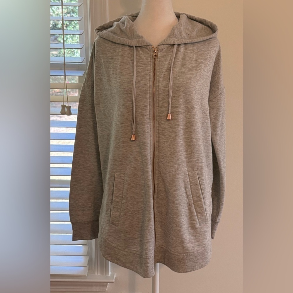 Cupio Womens Zip Front Hoodie Grey Size L/G